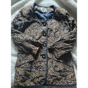 Vintage 80s Richie Freeman for Teri Jon 100% Silk Puff Shoulder Fern Jacket 14